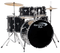Percussion Plus 5-Piece Drum Set: Black